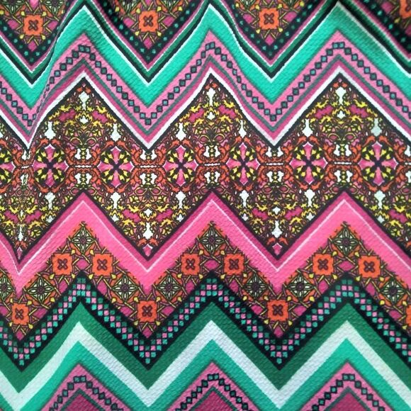 Blue Rain Colorful Chevron Pattern Fit and Flare Mini Length Dress Women's Small - Picture 9 of 12